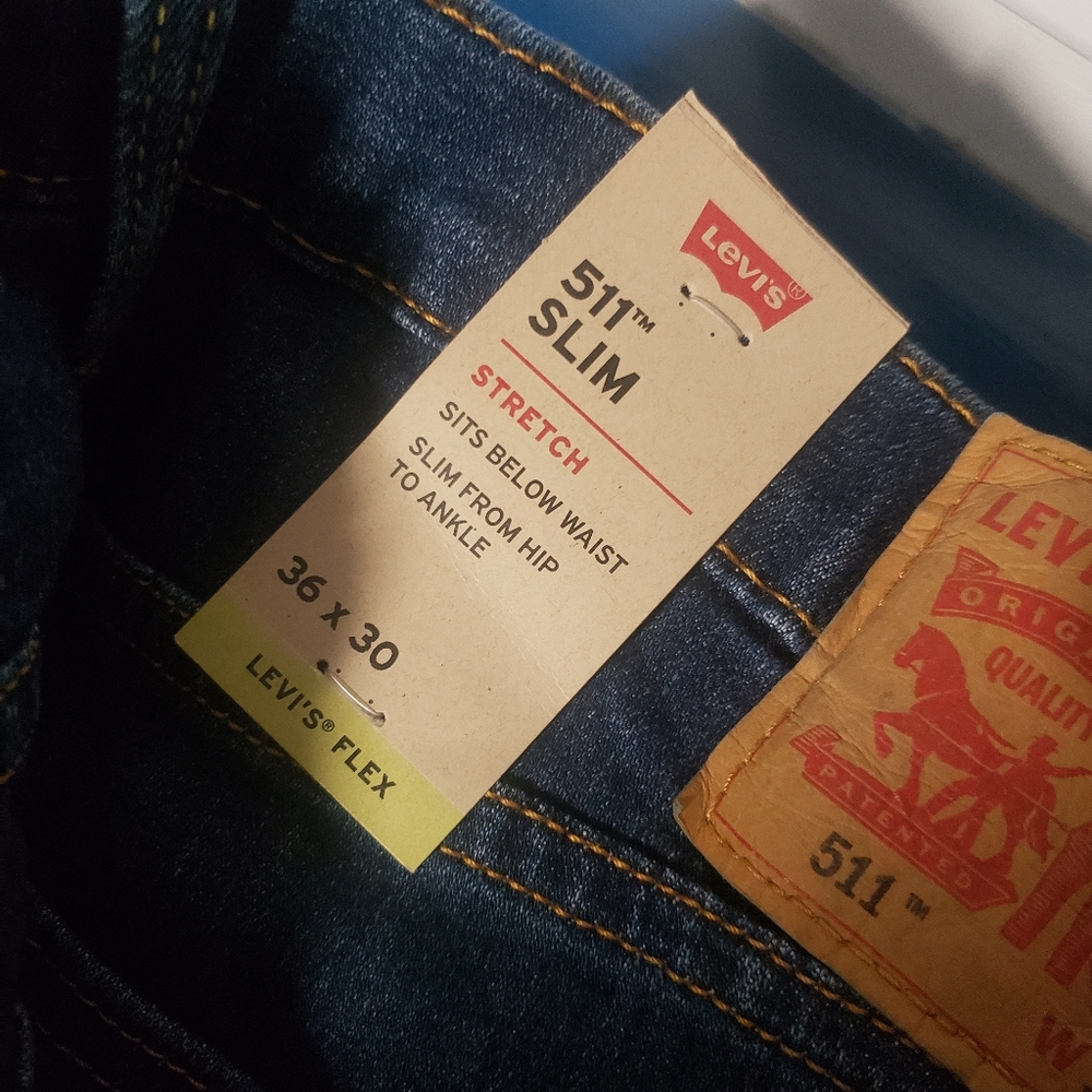 Levi's Flex 36x30 511 Slim Stretch Distressed Jeans NWT - Picture 5 of 6